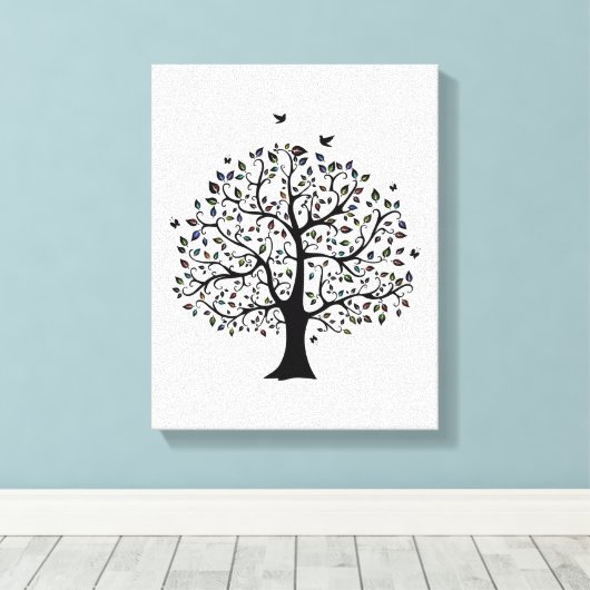 Baum Stretched Canvas Print Leinwanddruck (Insitu (Holzboden))