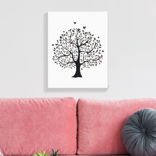 Baum Stretched Canvas Print Leinwanddruck (Insitu (Wohnzimmer))