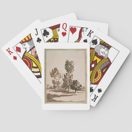 Baum-Studie (Stift u. Tinte auf Papier) Spielkarten (Rückseite)