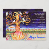 Baum Tauben Bar Bat Mitzvah Einladung (Vorne/Hinten)