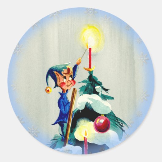 BAUM TOP ELF VON SHARON SHARPE RUNDER AUFKLEBER (Vorderseite)