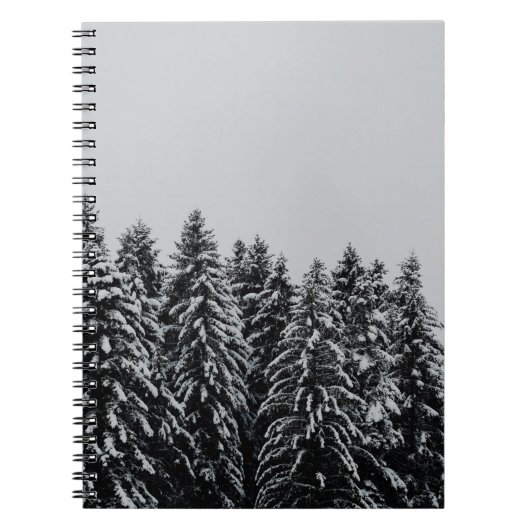 BAUM ÜBERDECKTER SCHNEE UNTER SCHÖNEM HIMMEL NOTIZBLOCK (Vorderseite)