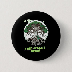 Baum-Umarmer-Held Öko T-Shirt Button