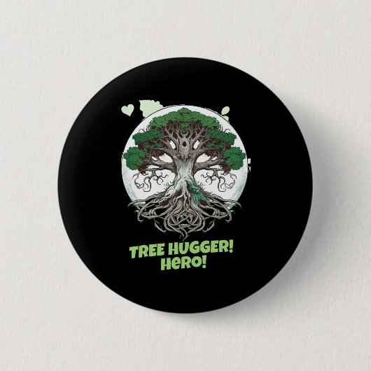 Baum-Umarmer-Held Öko T-Shirt Button (Vorderseite)