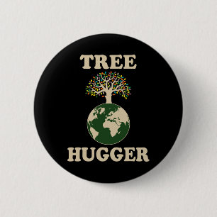 Baum-Umarmer Vintage Retro Natur Umwelt Ohr Button