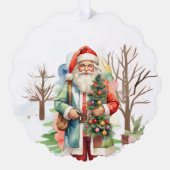 Baum umarmt Santa Paper Ornament Card (Vorderseite)