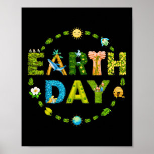 Baum und Amphe zum Schutz der Umwelt am Tag der Er Poster