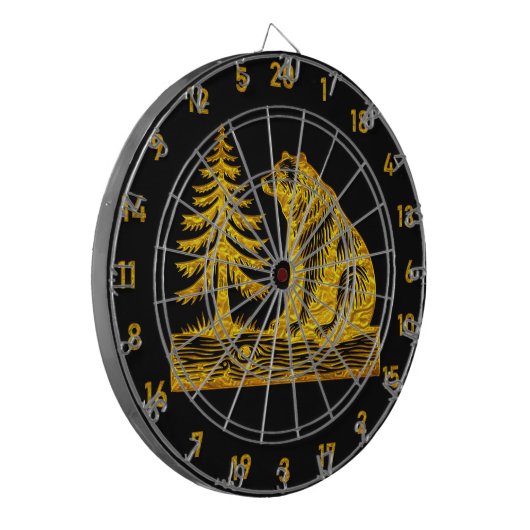 Baum und Bärendesign Dartscheibe (Vorderseite Links)