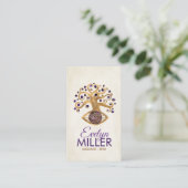 Baum und Blume des Lebens - Amethyst und Gold Visitenkarte (Stehend Vorderseite)
