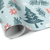 Baum- und Blume-Design Geschenkpapier (Rolleneckpunkt)