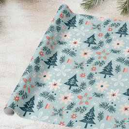 Baum- und Blume-Design Geschenkpapier