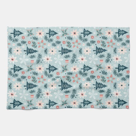 Baum- und Blume-Design Geschirrtuch (Horizontal)