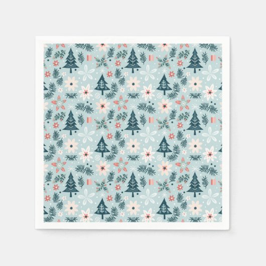 Baum- und Blume-Design Serviette (Vorderseite)