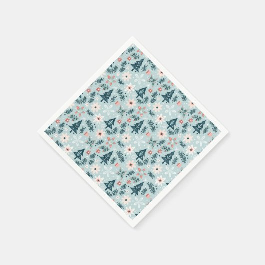 Baum- und Blume-Design Serviette (Ecke)