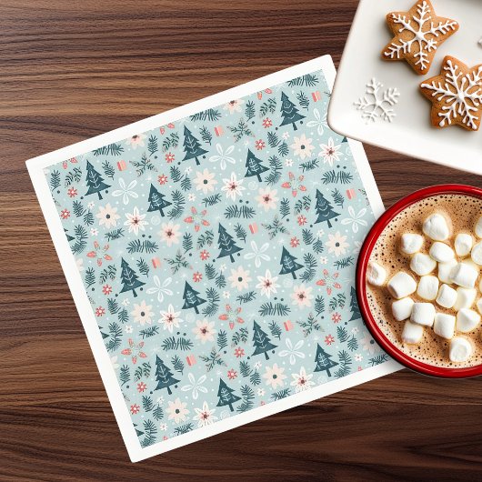 Baum- und Blume-Design Serviette