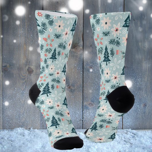 Baum- und Blume-Design Socken