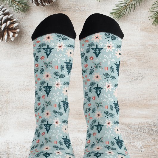 Baum- und Blume-Design Socken
