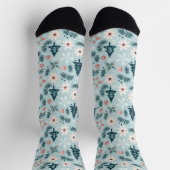 Baum- und Blume-Design Socken (Oben)