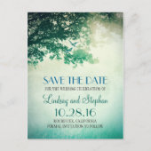 Baum und liebende Vögel rustikal Save the Date Vin Ankündigungspostkarte (Vorderseite)