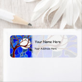 Baum und Mond auf der Leinwand - Blau (Insitu)