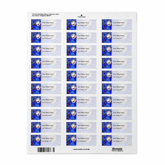 Baum und Mond auf der Leinwand - Blau (Vorne)