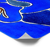 Baum und Mond auf der Leinwand - Blau Poster (Ecke)