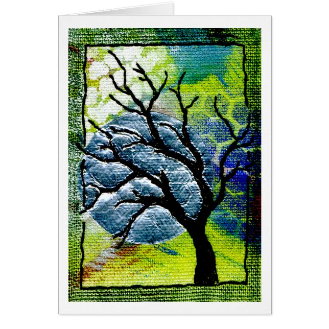 Baum-und Mond-Faser-Kunst (Vorne)