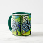Baum-und Mond-Faser-Kunst Tasse (Vorderseite Links)