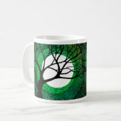 Baum und Mond - Grün Kaffeetasse (Vorderseite Links)