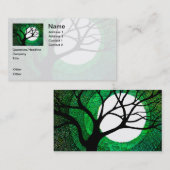 Baum und Mond - Grün Visitenkarte (Vorne/Hinten)