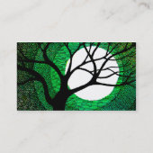 Baum und Mond - Grün Visitenkarte (Rückseite)