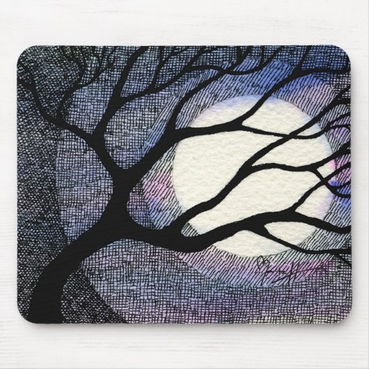 Baum-und Mond-Kreuz ausgebrütet Mousepad (Vorne)