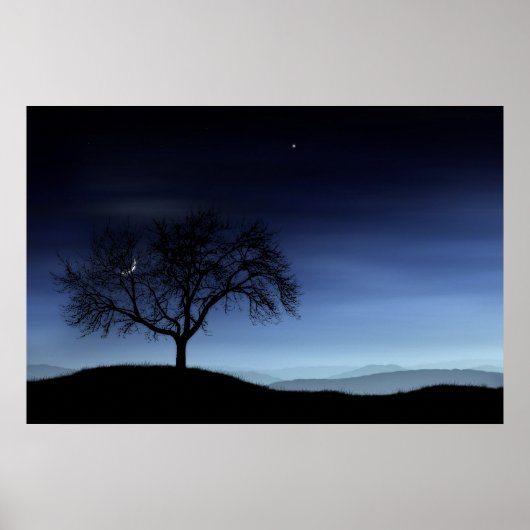 Baum und Mond Poster (Vorne)