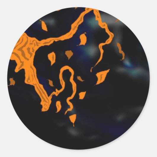 Baum und Mond Runder Aufkleber (Vorderseite)