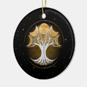 Baum und Monde Keramik Ornament (Links)
