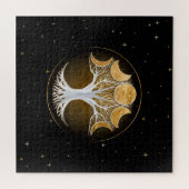 Baum und Monde Puzzle (Horizontal)