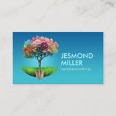 Baum und Schaufel - Farbenfrohe Kunst Visitenkarte (Vorderseite)