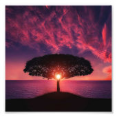 Baum und Sonne Fotodruck (Vorne)