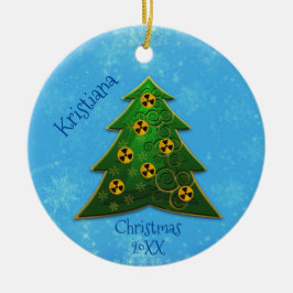 Baum und Strahlungssymbol Weihnachten Keramik Ornament