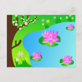 Baum und Teich - Postkarte (Vorderseite)