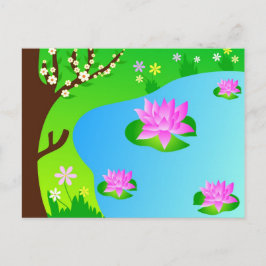 Baum und Teich - Postkarte