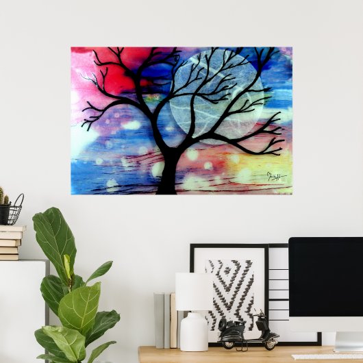 Baum- und Tintenschicht Poster (Heimbüro)