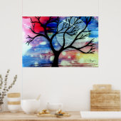 Baum- und Tintenschicht Poster (Küche)