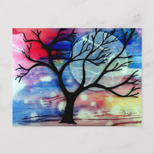 Baum- und Tintenschicht Postkarte