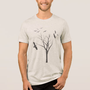 Baum und Vögel - das T-Shirt der Männer Tri-Blend Shirt
