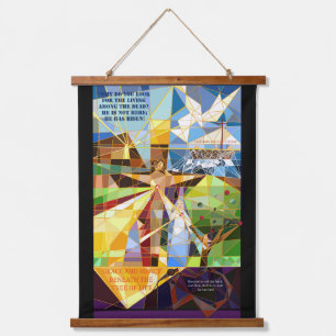 Baum unserer Errettung Jesus und Mary haben hängen Wandteppich Mit Holzrahmen