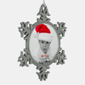 Baum-Verzierung | das ERSTES WEIHNACHTEN des BABYS Schneeflocken Zinn-Ornament (Links)