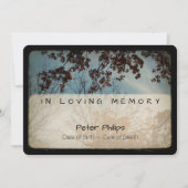 Baum-Vintager Begräbnis- Erinnerungsservice Einladung (Vorderseite)