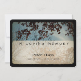 Baum-Vintager Begräbnis- Erinnerungsservice Einladung