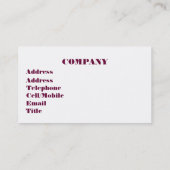 BAUM VISITENKARTE (Rückseite)